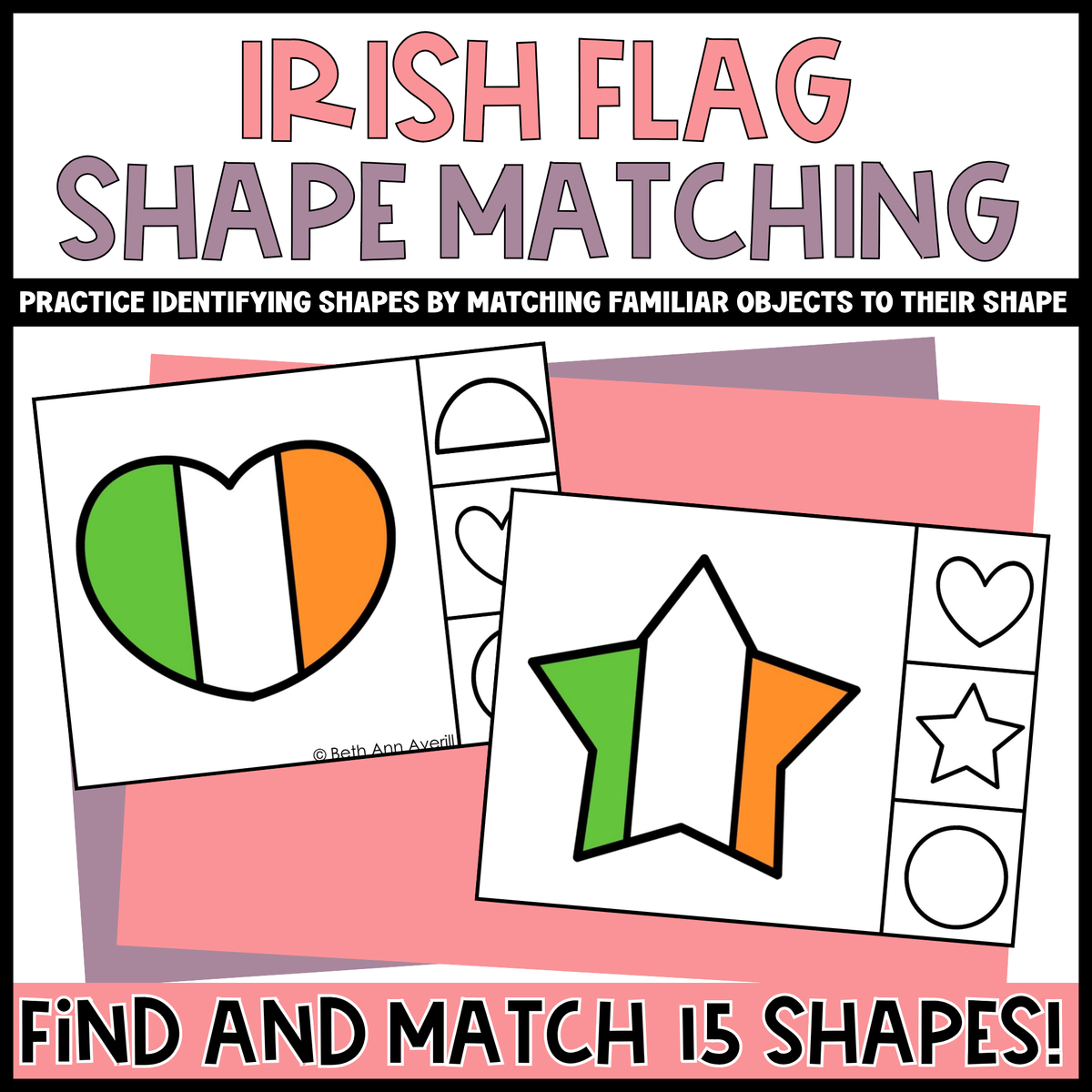 Irish Flag Shape Matching Clip Cards