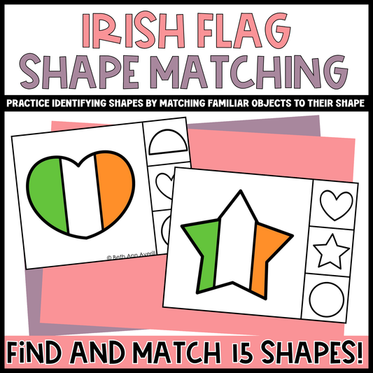 Irish Flag Shape Matching Clip Cards