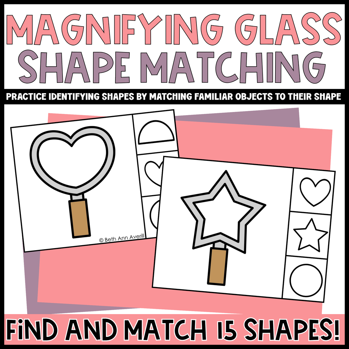 Magnify Glass Shape Matching Clip Cards