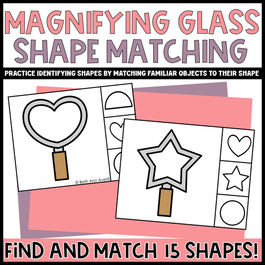 Magnify Glass Shape Matching Clip Cards