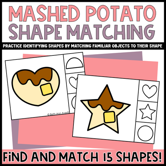 Mashed Potato Shape Matching Clip Cards