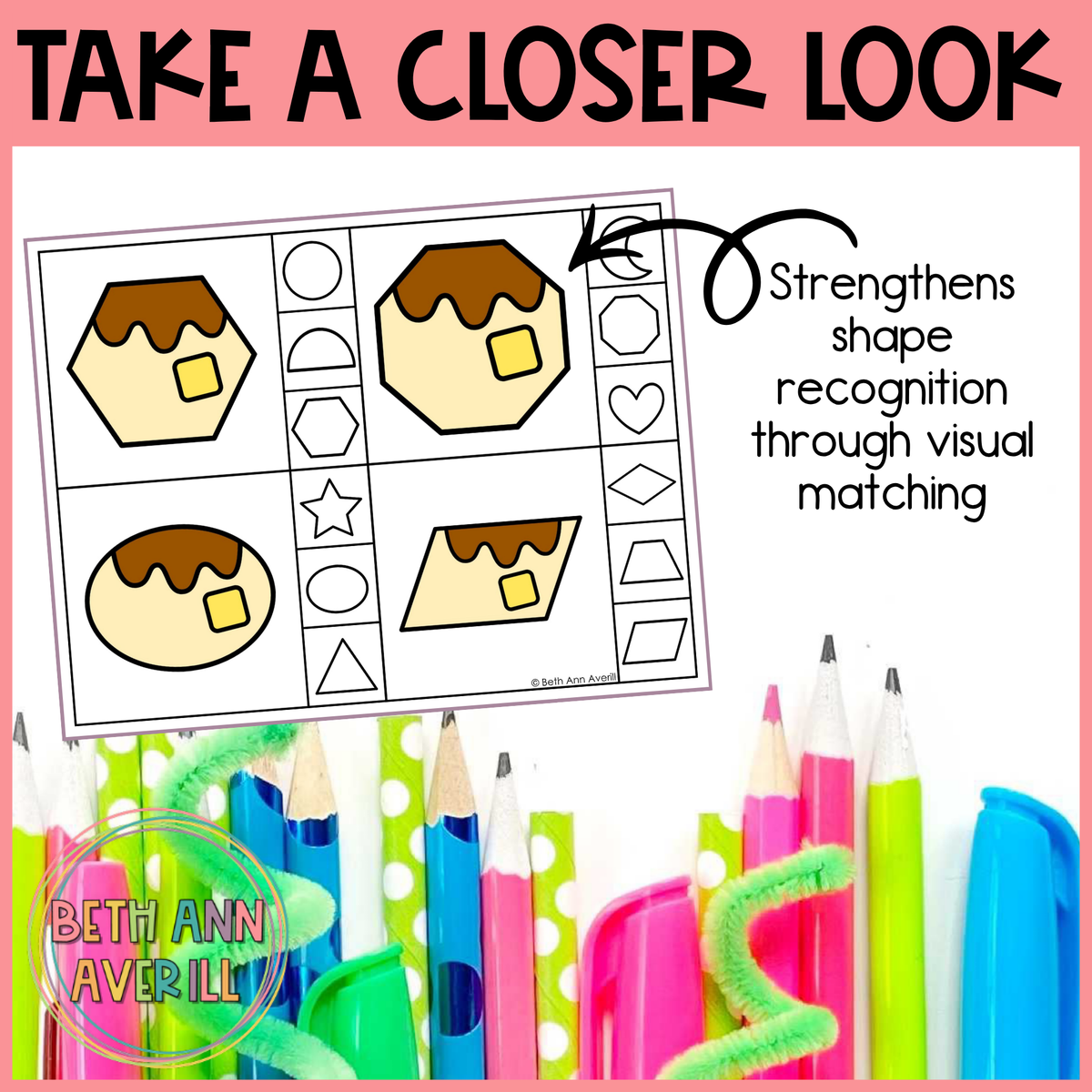 Mashed Potato Shape Matching Clip Cards