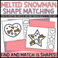 Melted Snowman Shape Matching Clip Cards