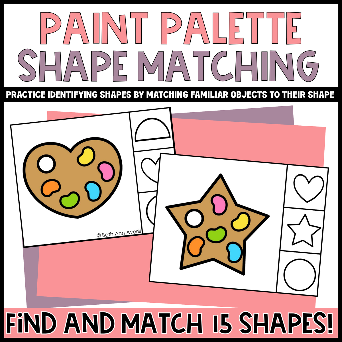 Paint Palette Shape Matching Clip Cards