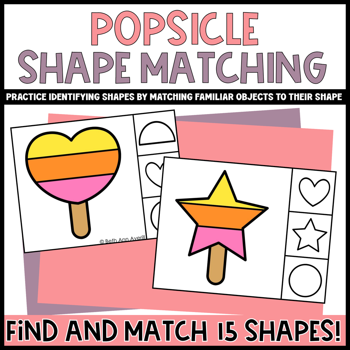 Popsicle Shape Matching Clip Cards
