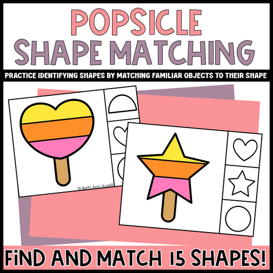 Popsicle Shape Matching Clip Cards
