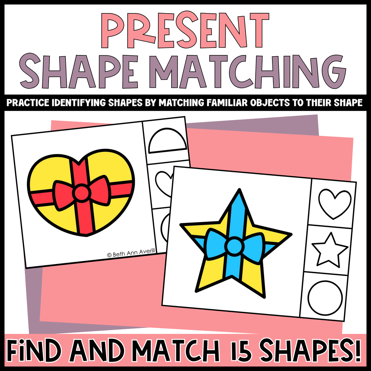 Present Shape Matching Clip Cards