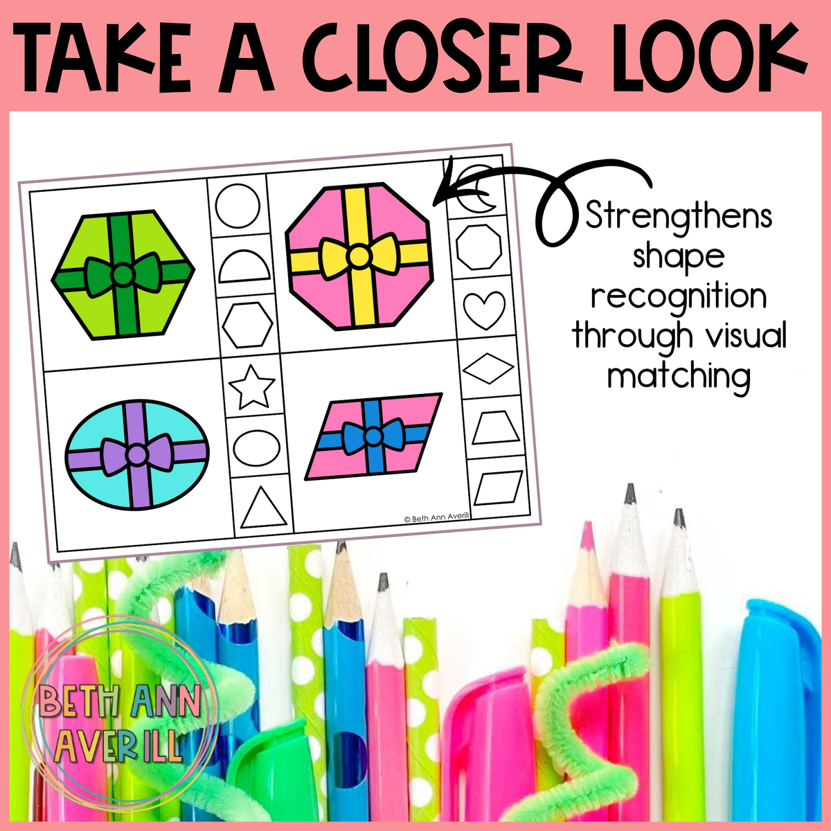 Present Shape Matching Clip Cards