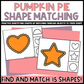 Pumpkin Pie Shape Matching Clip Cards