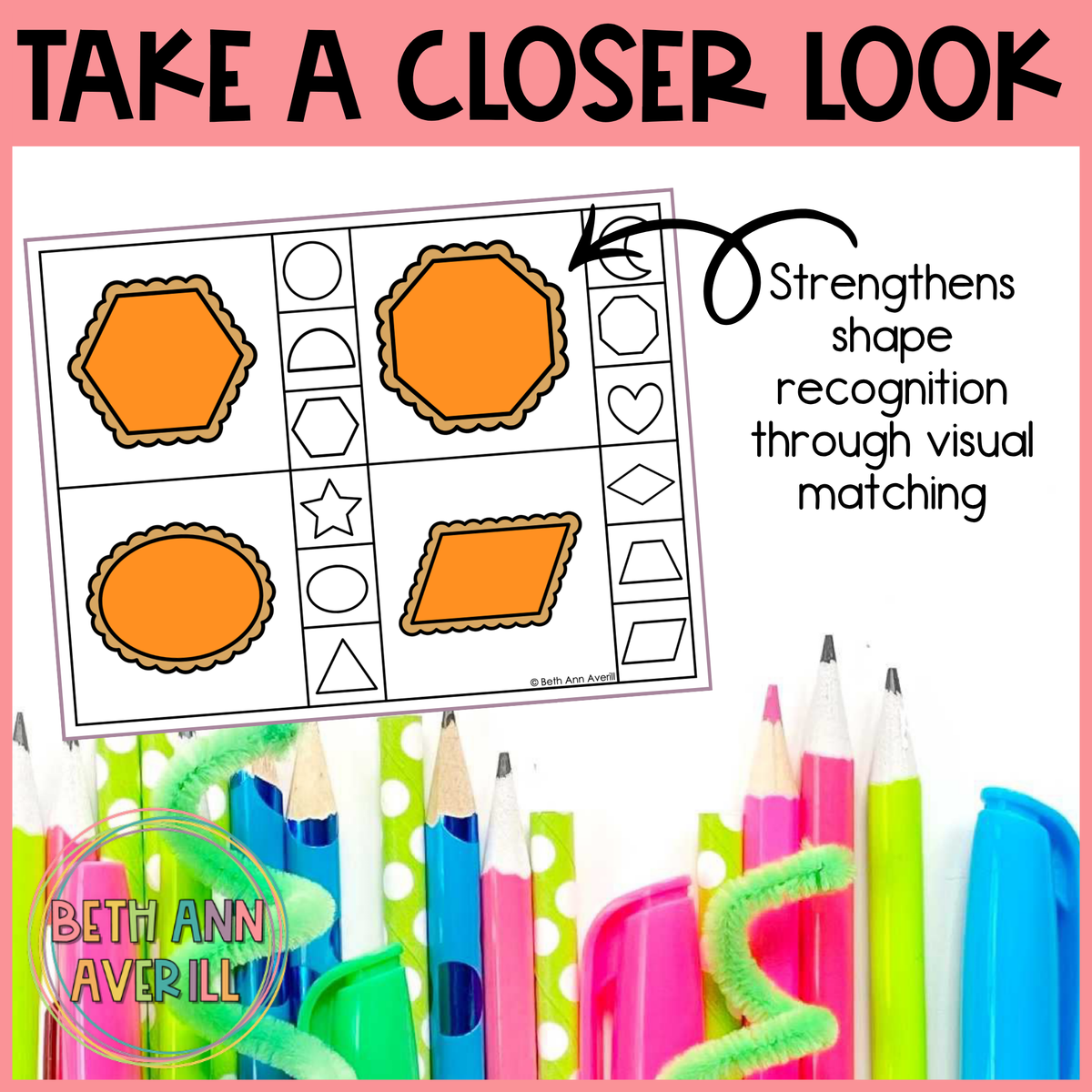 Pumpkin Pie Shape Matching Clip Cards