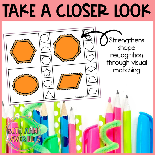 Pumpkin Pie Shape Matching Clip Cards