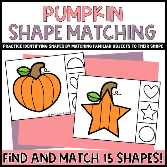 Pumpkin Shape Matching Clip Cards