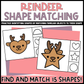 Reindeer Shape Matching Clip Cards
