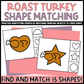 Roasted Turkey Shape Matching Clip Cards