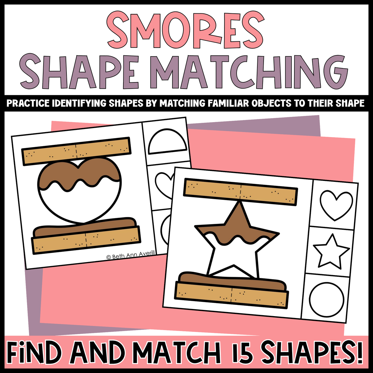 S'mores Shape Matching Clip Cards