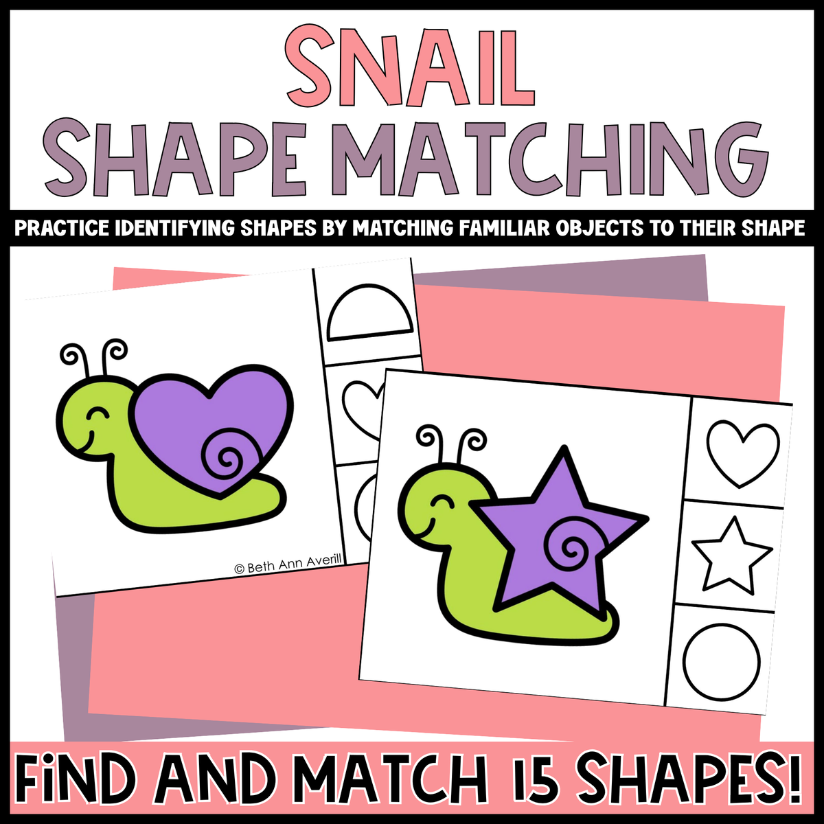 Snail Shape Matching Clip Cards