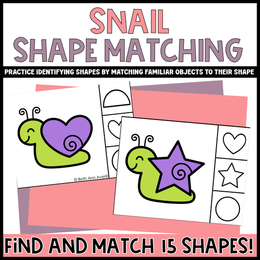 Snail Shape Matching Clip Cards
