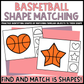 Basketball Shape Matching Clip Cards