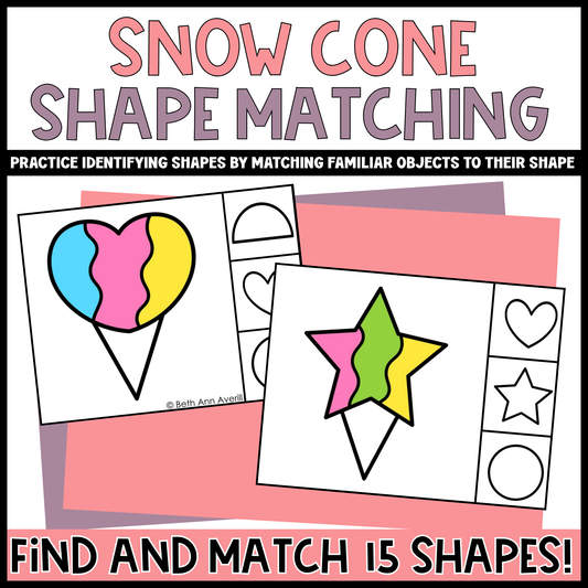 Snow Cone Shape Matching Clip Cards