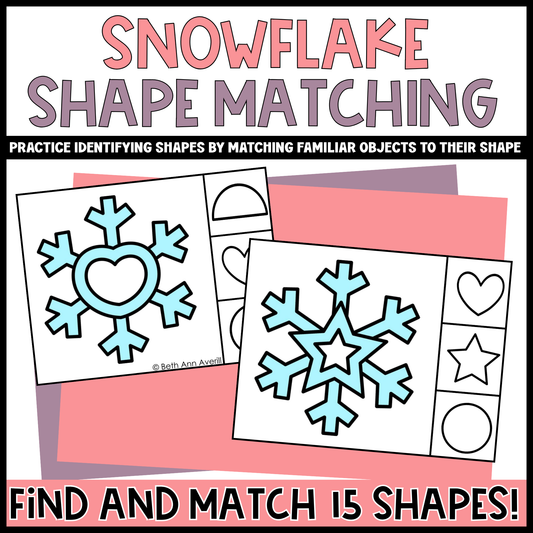 Snowflake Shape Matching Clip Cards