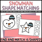 Snowman Shape Matching Clip Cards