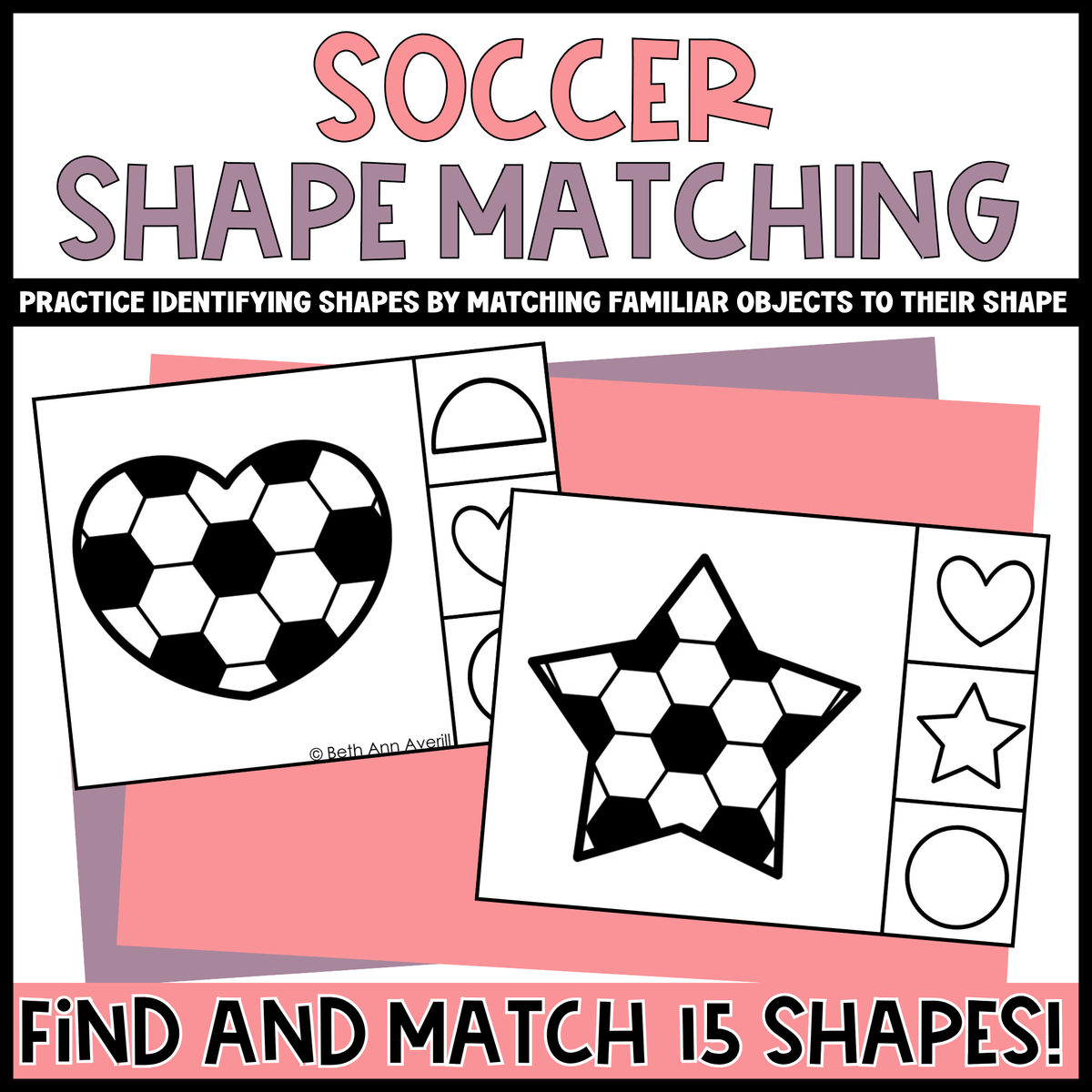 Soccer Shape Matching Clip Cards