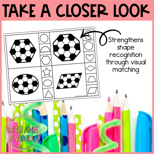 Soccer Shape Matching Clip Cards