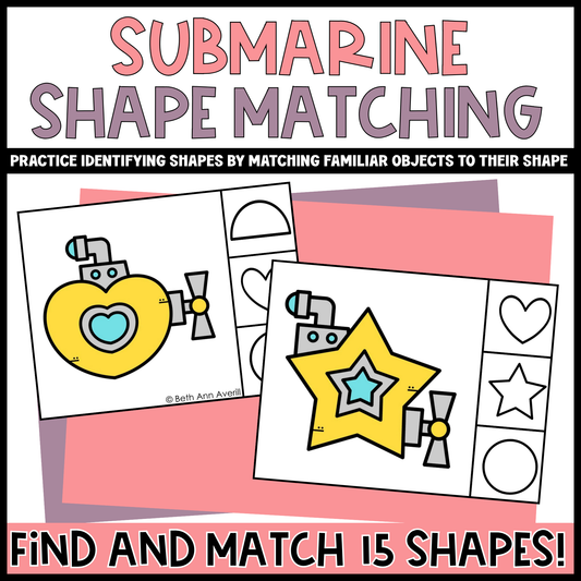 Submarine Shape Matching Clip Cards