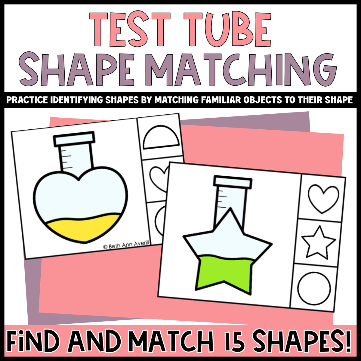 Test Tube Shape Matching Clip Cards