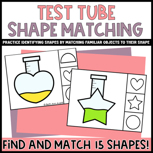 Test Tube Shape Matching Clip Cards