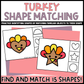 Turkey Shape Matching Clip Cards