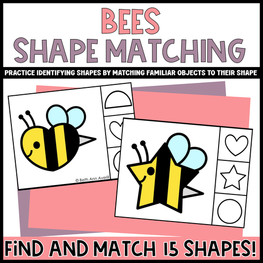 Bee Shape Matching Clip Cards