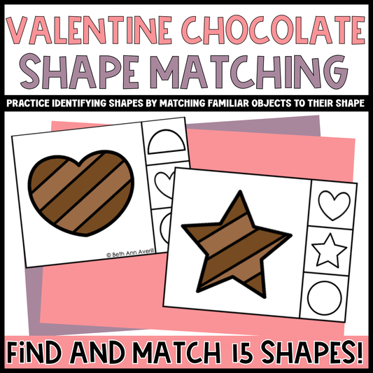 Valentine Chocolate Shape Matching Clip Cards