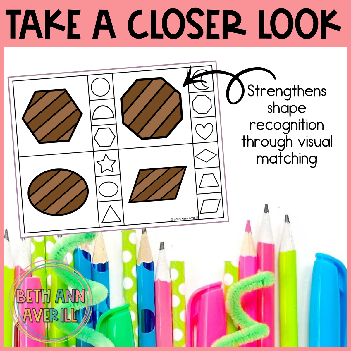 Valentine Chocolate Shape Matching Clip Cards