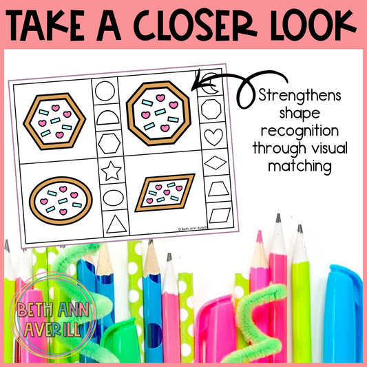 Valentine Cookie Shape Matching Clip Cards