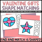 Valentine Gifts Shape Matching Clip Cards