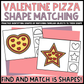 Valentine Pizza Shape Matching Clip Cards