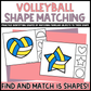 Volleyball Shape Matching Clip Cards