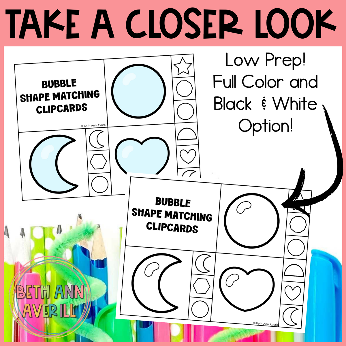 Bubble Shape Matching Clipcards