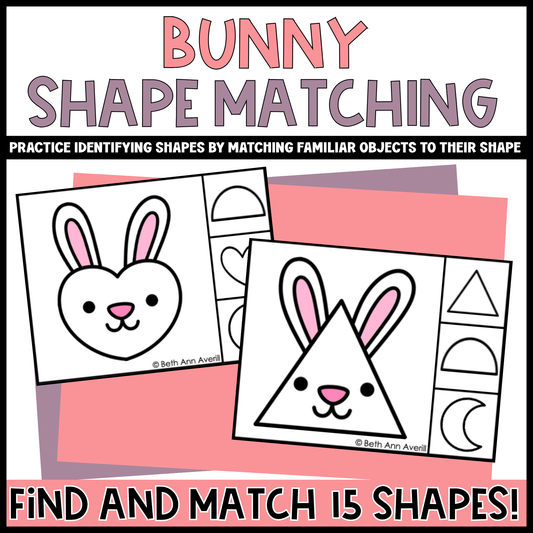Bunny Shape Matching Clip Cards