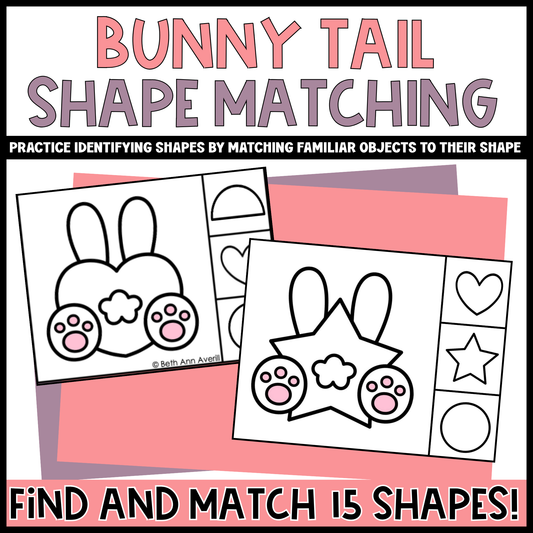 Bunny Tail Shape Matching Clip Cards