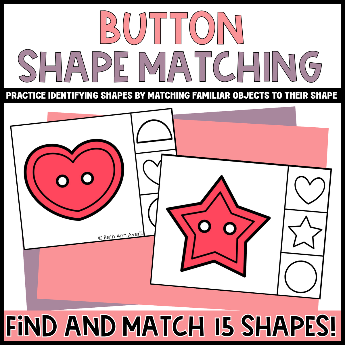Button Shape Matching Clip Cards