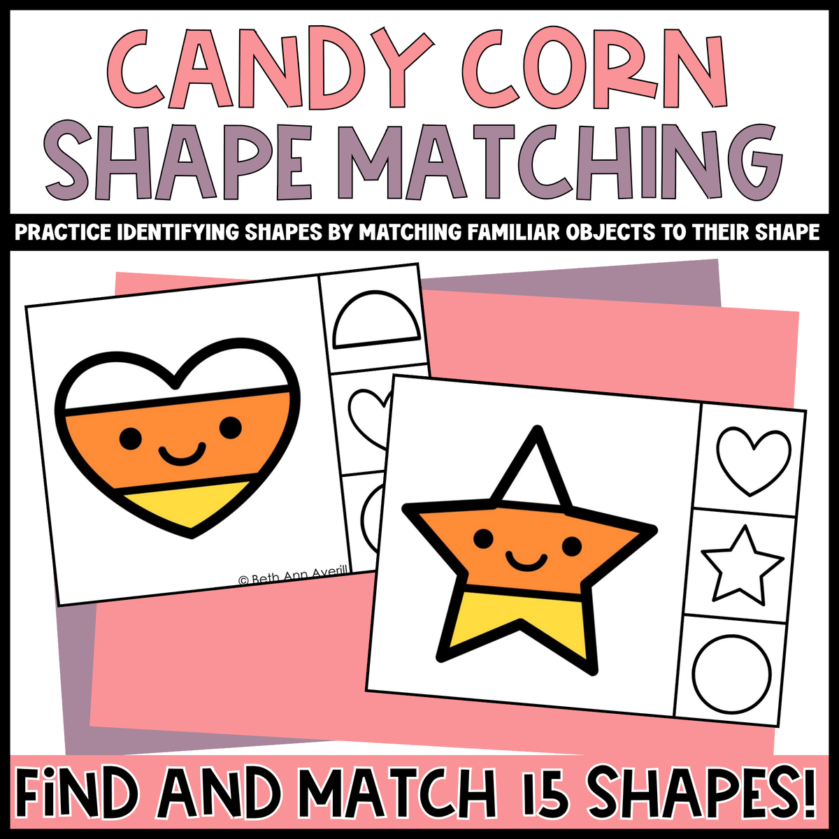 Candy Corn Shape Matching Clip Cards