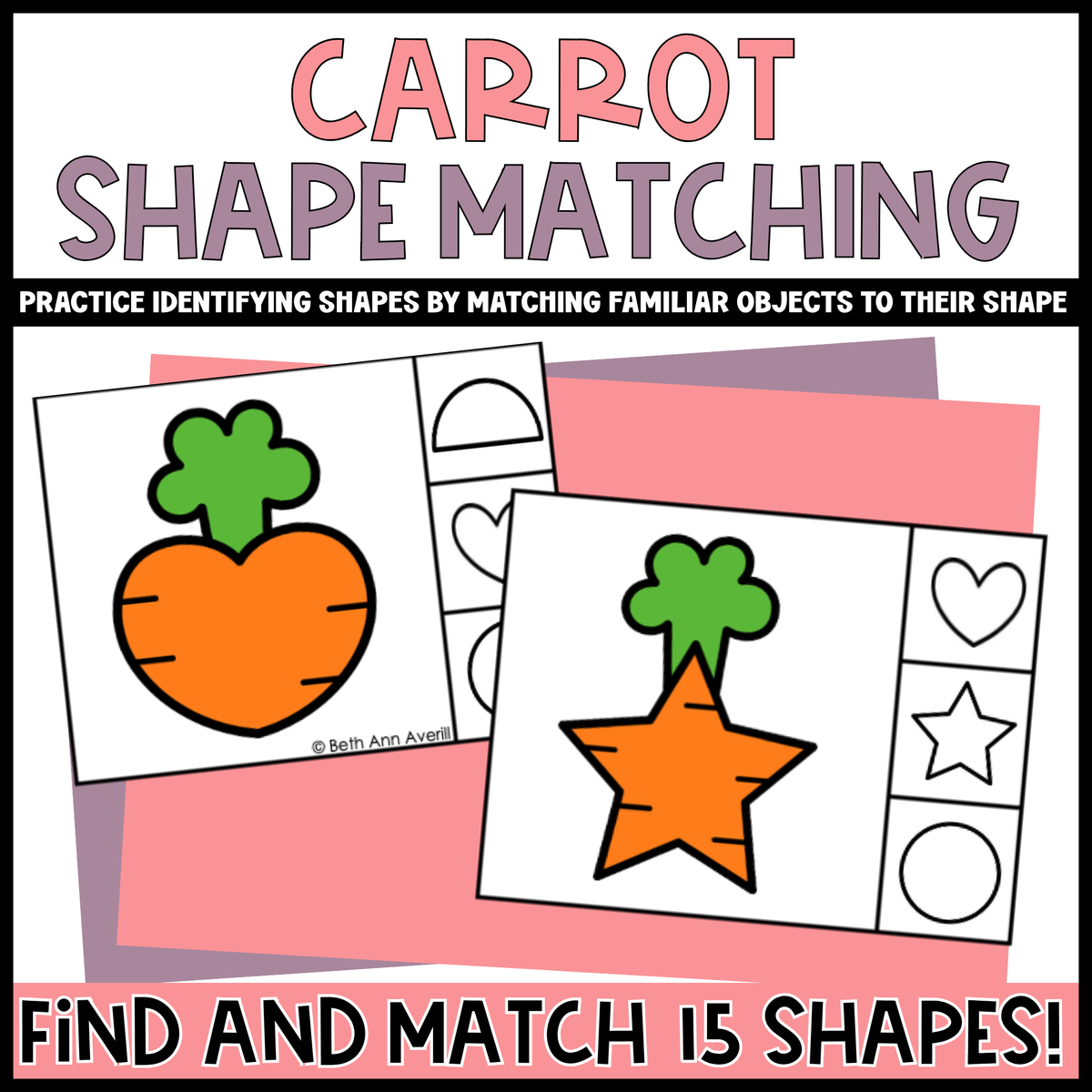 Carrot Shape Matching Clip Cards