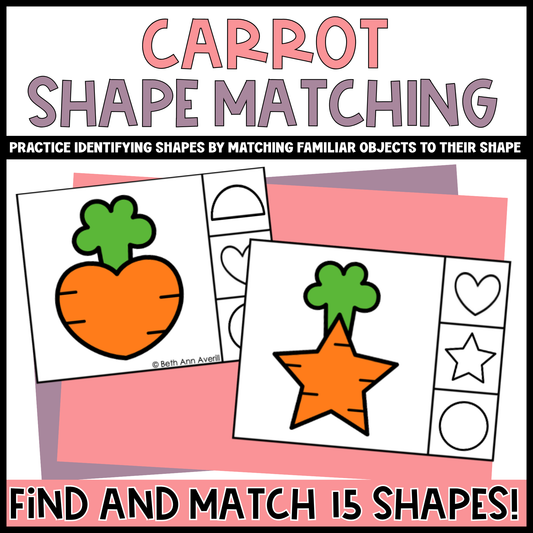 Carrot Shape Matching Clip Cards