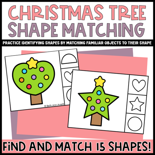Christmas Tree Shape Matching Clip Cards