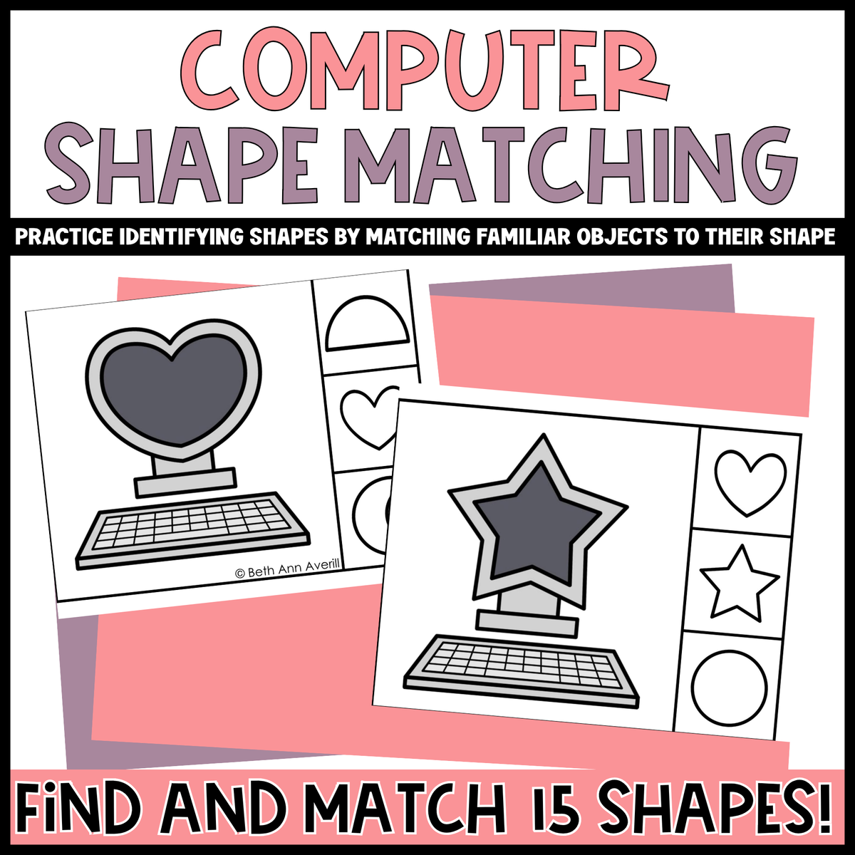 Computer Shape Matching Clip Cards