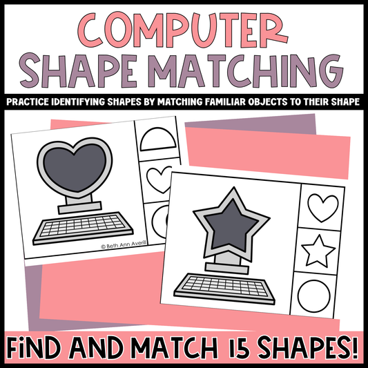 Computer Shape Matching Clip Cards