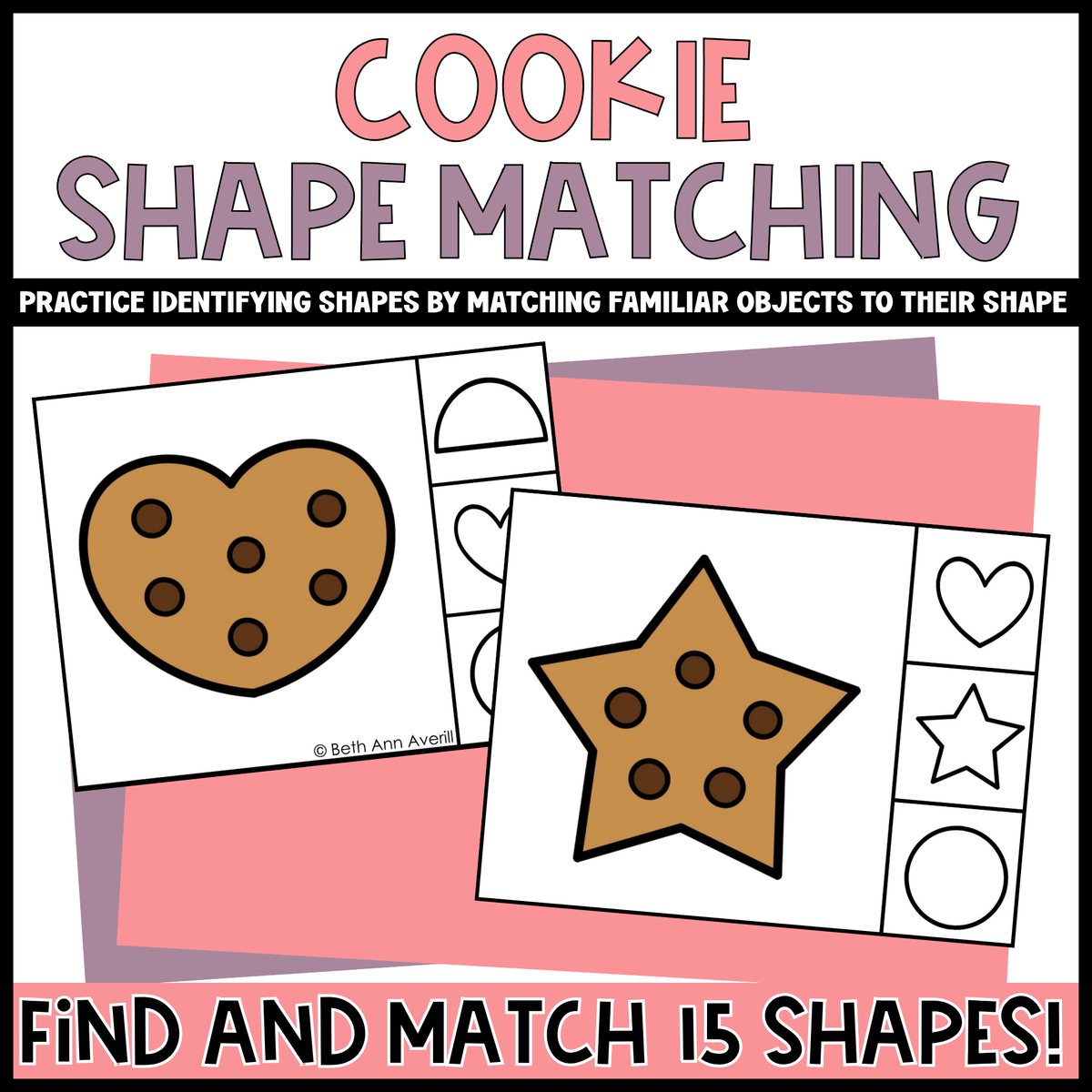 Cookie Shape Matching Clip Cards