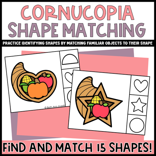 Cornucopia Shape Matching Clip Cards